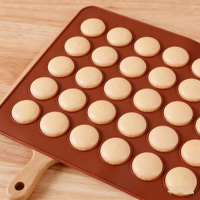 Silicone Baking Mats,Food Grade Silicone Macaron Mat with 48 Moulds,Reusable Chocolate Muffin DIY Cookie Mould
