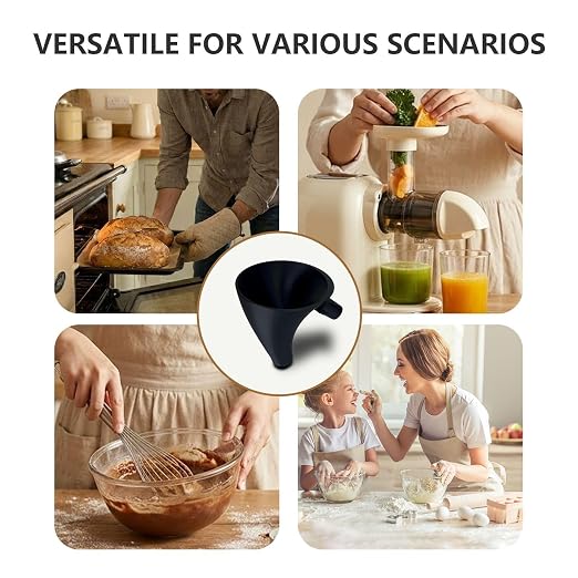 Flour Funnel Compatible for KitchenAid Mixer, Easy Pour No-Mess Attachment, Anti-Splash Attachment for Tilt-Head Stand Mixer 4.5 & 5 Quart (KSM150), Dishwasher Safe Baking Tool