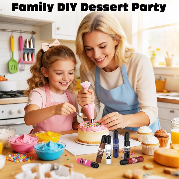 Gel Food Coloring Set with 12 Colors Food Coloring Dye for Baking Concentrated Food Coloring Gel for Icing, Candy, Cake Decorating, 0.35 Fl. Oz/Bottles