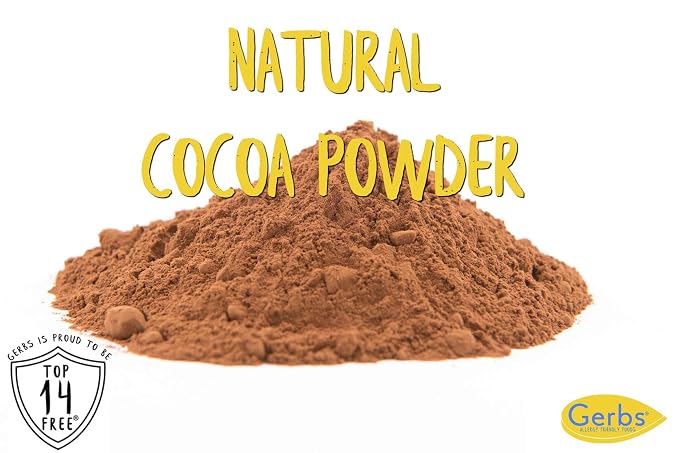 Gerbs Natural Cocoa Powder 4 lbs. | 10-12% Cocoa Butter Fat, Resealable Bag | Classic Unsweetened Cocoa | Top 14 Allergen-Free