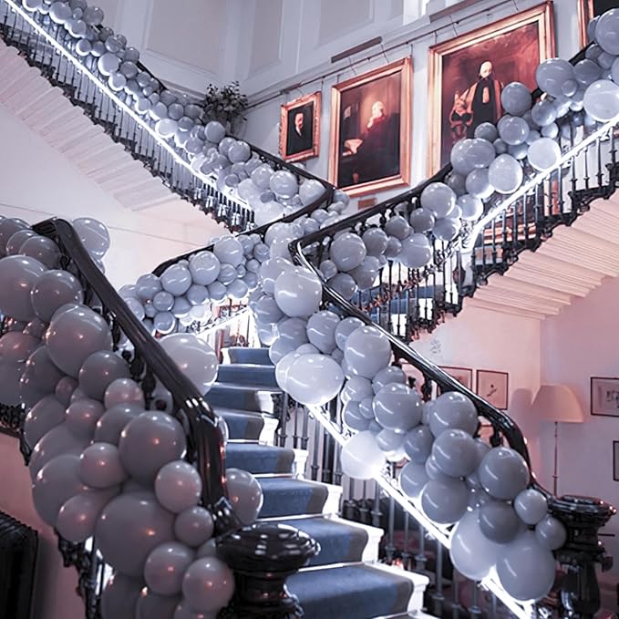 PartyWoo Dusty Blue Balloons 127pcs Different Sizes Pack of 36 18 12 10 5 Inch Slate Blue Boho Neutral Balloon Arch Kit for Baby Shower Graduation Cat Tornado Birthday Party Decorations Blue-F51