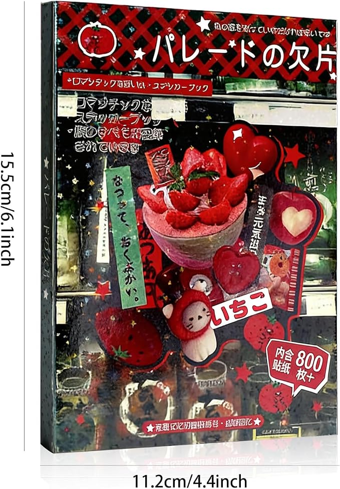 45 Sheets Japanese Manga Sticker Book, 800+ Pcs Heisei Retro Aesthetic Stickers for Journaling, Scrapbooking & DIY Crafts, Pre-Cut Japanese Sticker Book for Adults, Scrapbook & Planner Decoration