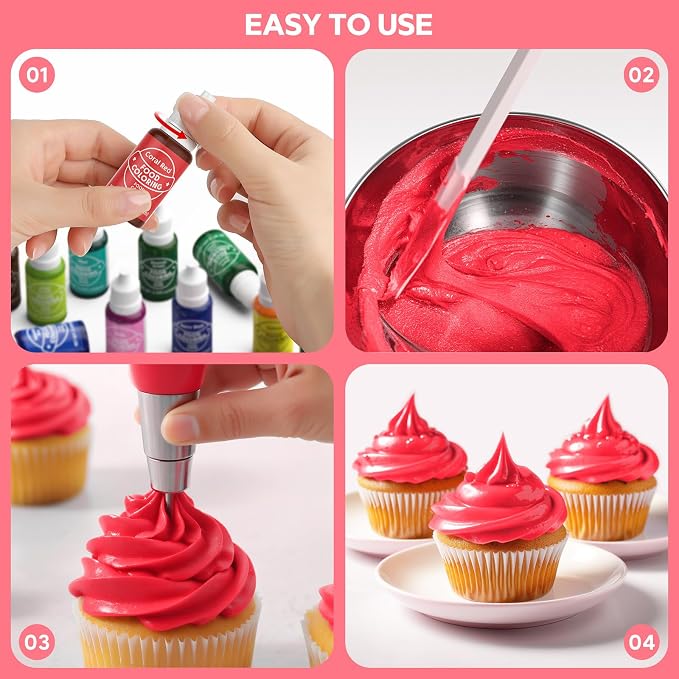 Food Coloring for Baking - Cherrysea 26x10ml Vibrant Cake Coloring Liquid Set for Dessert Decorating Food Dye for Icing,Fondant,Cookies,Easter Egg,Making DIY Supplies Kit- 0.35 Fl. oz/Bottles