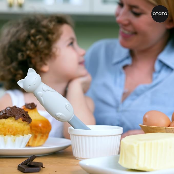 OTOTO Jar Scraper Spatula - Silicone Scraper, Cute Kitchen Accessories, Unique Fun Cooking Kitchen Gadgets for Foodies - BPA-free & 100% Food Safe (Mary Cat)