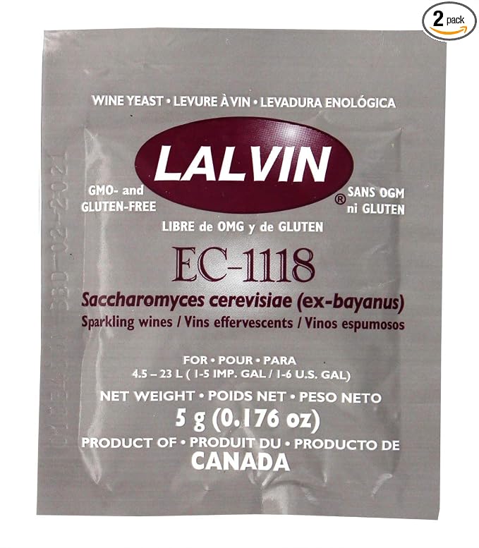Lalvin - Part Number EC-1118B EC-1118 Yeast by Lallemand Inc Set of 2