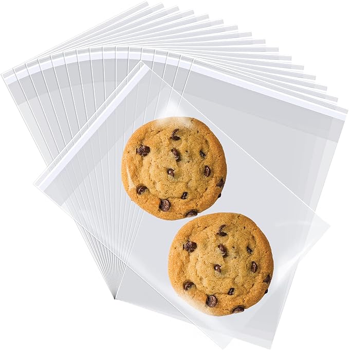Romeda 300 Pcs Cellophane Bags, 4x6" 2.8 Mils Cookie Bags for Packaging, Small Cellophane Bags Self Adhesive, Cello Bags Small Clear Plastic Bags for Candy, Bread, Dessert, Party Favors, Bakery