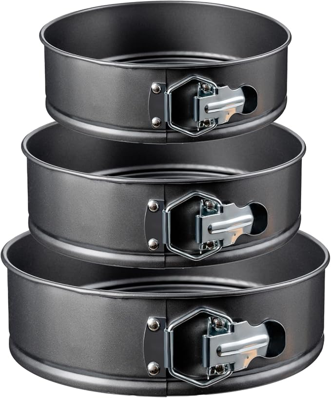 Springform Pan Set, 7 8 9 Inch Leakproof Cheesecake Pans | Premium nonstick carbon steel; Leak-resistant design; Ideal for cheesecake, mousse and layer cakes