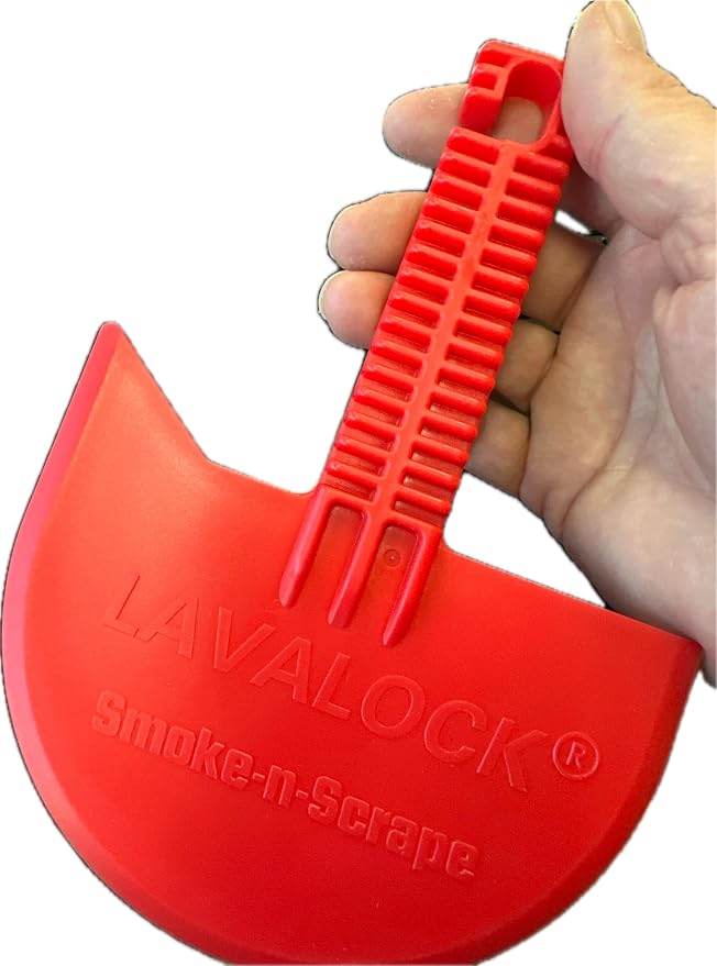 LavaLock Smok-n-Scrape Grill and Smoker Scraper, Residue Remover Cleaning Tool for Weber Kettle, Weber Smokey Mountain, UDS, WSM (Red Smoke-n-Scrape)