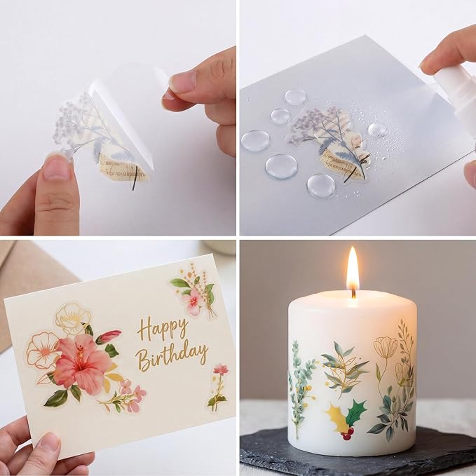 Pengxiaomei 210 Pieces Flower Stickers, Scrapbooking Stickers Self-Adhesive Bible Flower Scrapbooking Supplies Journal for DIY Craft, Planners, Journal, Notebook Card