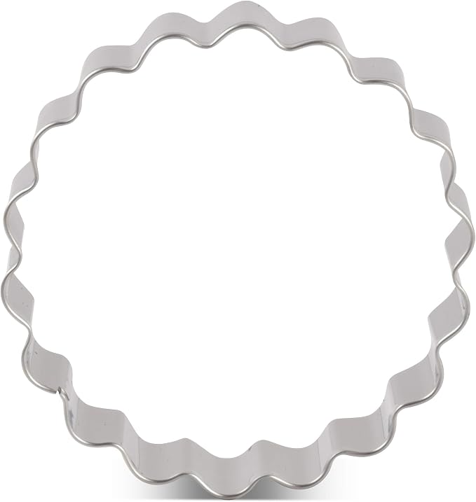 LILIAO Fluted Round/Circle Cookie and Biscuit Cutter - 3.3 inches - Stainless Steel