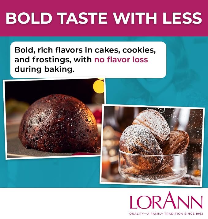 Lorann Oils Rum Bakery Emulsion: Realistic Rum Flavor, Ideal for Enhancing Boozy Notes in Baked Goods, Gluten-Free, Keto-Friendly, Rum Extract Alternative Essential for Your Kitchen