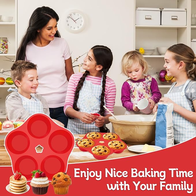 Air Fryer Muffin Pan Egg Bite Silicone Round Mold for Oven Baking,Muffin Tins Cups Cake Tray for Air Fryer Liners Basket Instant Pot Baking Muffin Pancake Accessories 1PCS S5A-US01