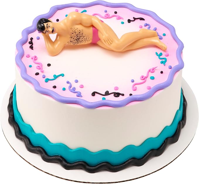 DecoSet® Hunky Man Cake Decoration Kit, 1 Piece Cake Topper For Bachelorette Party, Reusable Celebration Display