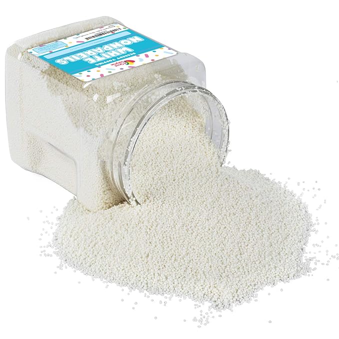 White Nonpareils Sprinkles – 1.8 LB Bulk Candy - Non Pareils Jimmies – Toppings for Cake Decorating, Cupcakes, Baking