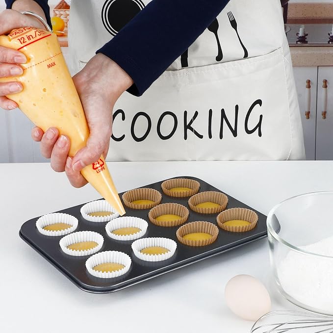 Caperci 300pcs Mini Cupcake Liners for Baking - White Greaseproof Paper Muffin Baking Cups for Wedding Birthday Party Baby Shower Festivals (White)