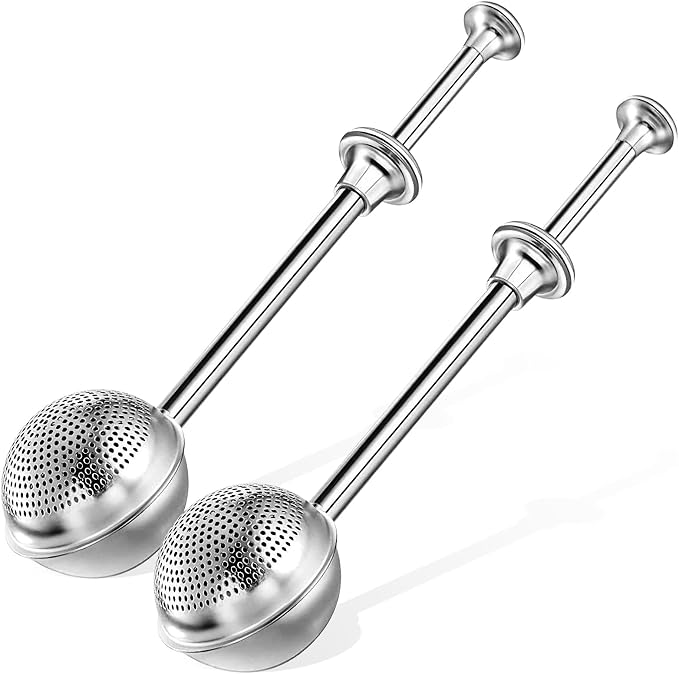 Powdered Sugar Flour, Powdered Sugar Shaker Duster Flour Dispenser Shaker with 18/8 Stainless Steel One-handed Operation Shaker Duster for Sugar Flour and Spices (2)