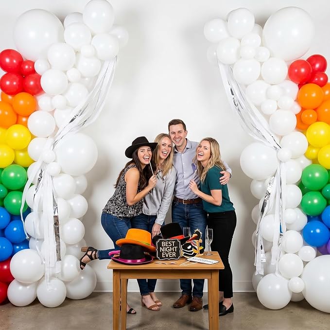 104pcs White Balloons Different Sizes 18 12 10 5 Inch, White Latex Party Balloon Garland Arch Kit for Wedding, Baby Shower, Graduation 2026 Decorations