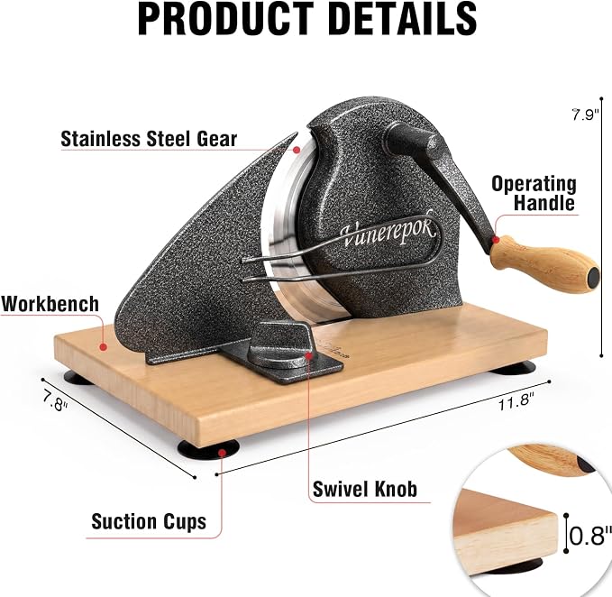Upgrade Manual Bread Slicer for Homemade Sourdough Bread Versatile Hand Crank Bread Slicer for Sourdough Crusty Bread Etc Stainless Steel Slicers Adjustable Width for Homemade & Commercial Use