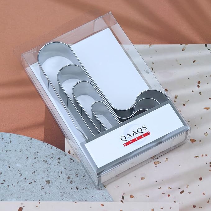 Candy Cane Cookie Cutter Set - 5 inch, 4 inch, 3 inch, 2 inch - 4 Piece Christmas Cookie Cutters Shapes Molds - Stainless Steel