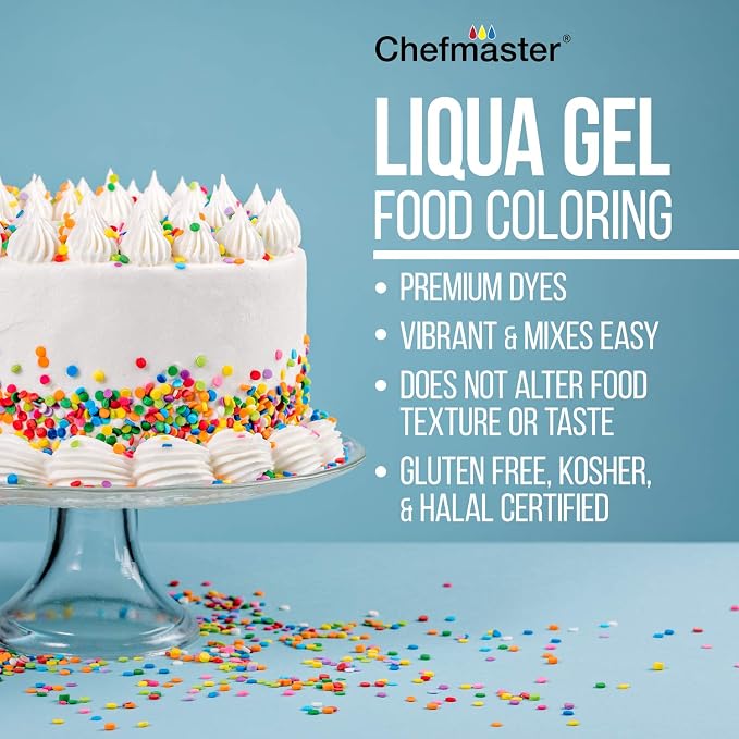 Chefmaster Liqua-Gel Food Color 2.3 oz. - Tulip Red (no taste)