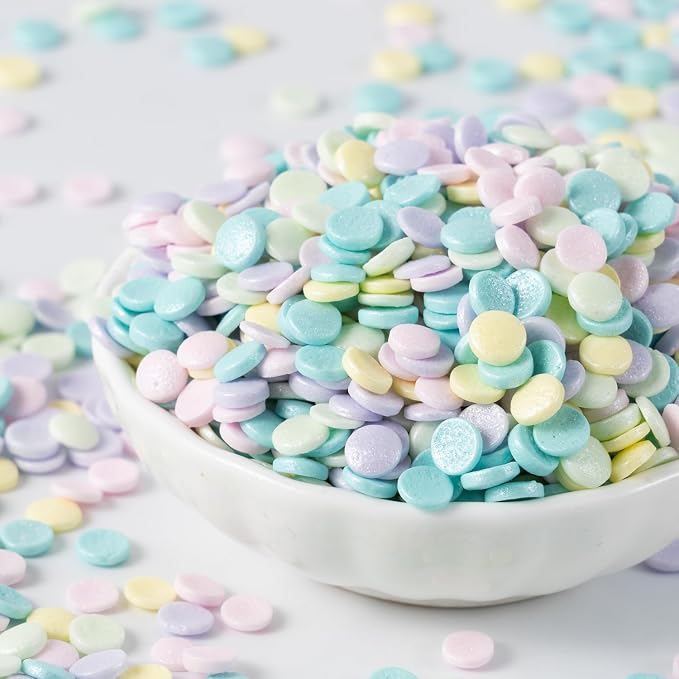 Pastel Sprinkles Bulk Edible Macaron Color Confetti Sprinkles 16 Ounces Edible Birthday Confetti Toppings for Baby Shower Cupcakes, Cake, Cookies Decorations