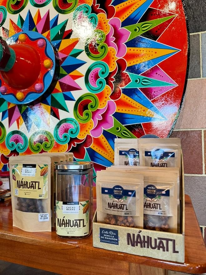 Nahuatl 100% Costa Rican organic caramelized cacao beans, Whole food, Gluten and lactose free, Vegan, Artisan, Source of fiber Keto and Non-GMO, (100g / 3.5Oz).