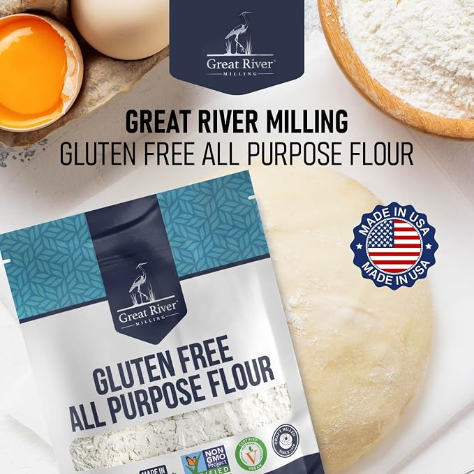 Great River Milling Gluten Free All Purpose Flour | Made from All Purpose Gluten Free Baking Alternative Ingredients | Non-GMO, Glyphosate Free, Kosher, Vegan Certified | 5 Lb