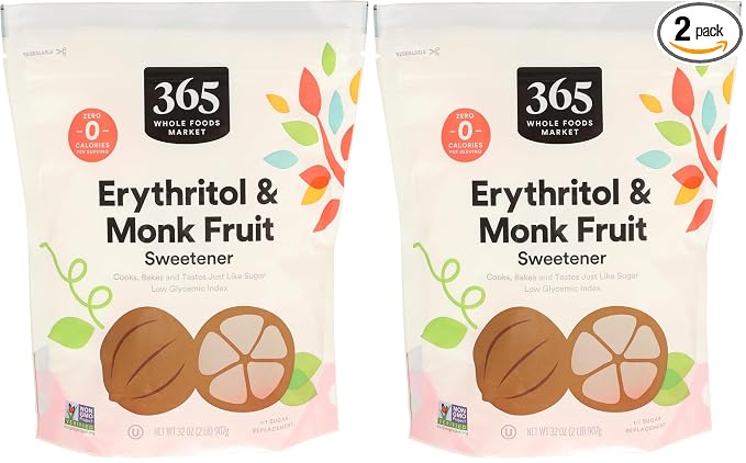 365 by Whole Foods Market, Monk Fruit Granulated, 32 Ounce (Pack of 2)