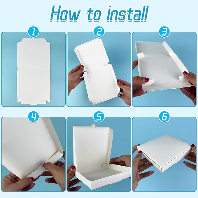 KEEPARTY 30 PCS White Mini Pizza Boxes 5.1x5.1x0.78 Inch For Homemade Pizzas and Crafts