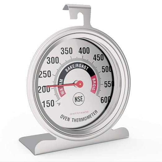 Efeng Large in Oven Thermometer for Electric or Gas Oven (2 packs) -Large Hook Baking Thermometer,Cooking Thermometer with NSF quality & non fading color dial oven safe after long time cooking