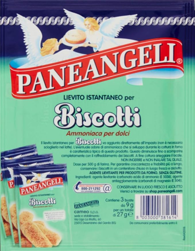 Paneangeli Instant Yeast for Biscuits 3 x 9g (Pack of 2)