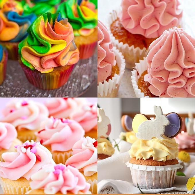 Kasmoire 3Pcs/set Ball Russian Piping Tips,Stainless Steel Russian Piping Tips with 10Pcs Disposable Piping Bags,Cake Icing Nozzles Flower Cake Decorating Tips Kit For Baking