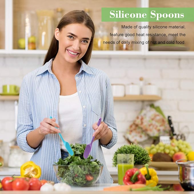 Patelai Silicone Spatulas, 7 Pieces 8.2 Inch Small Rubber Spoon Non Stick Kitchen Christmas Spatulas Heat Resistant Flexible Scrapers Baking Tool for Cooking, Mixing, Baking Tools