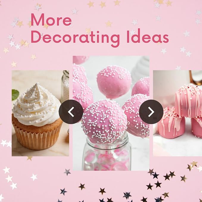 White Nonpareils Sprinkles | 2mm Mini Edible Pearls | White Sprinkles | For Baking Dessert Decorating, Cake, Cupcake, Cookie, Ice Cream | Wedding Christmas Holiday Party