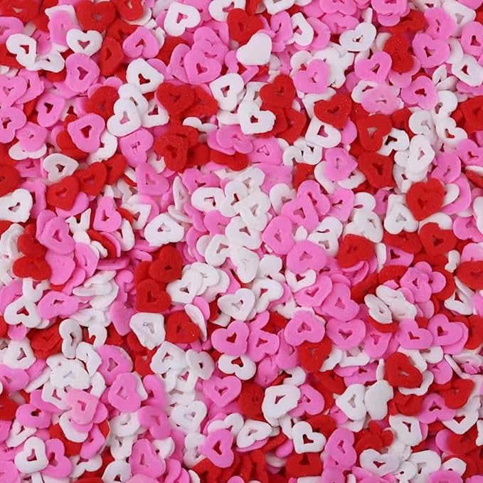 Hearts Sprinkles for Cupcake Decorating Valentines Day 4 oz Sprinkles for Cookie Decorating with Fancy Pink Sprinkles and Red Heart Sprinkles Edible Cake Decorations (Hearts)