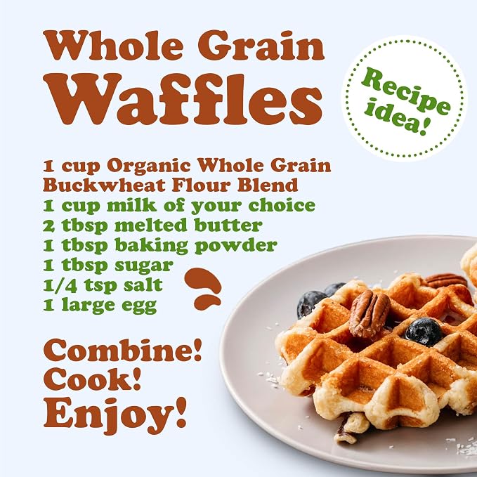 Food to Live Whole Grain Buckwheat Flour Blend, 4 Pounds - A Custom Mix of Buckwheat Flour and Oat Flour, Non-GMO, Fine Meal, Vegan, Bulk. All Purpose Flour. Great for Baking