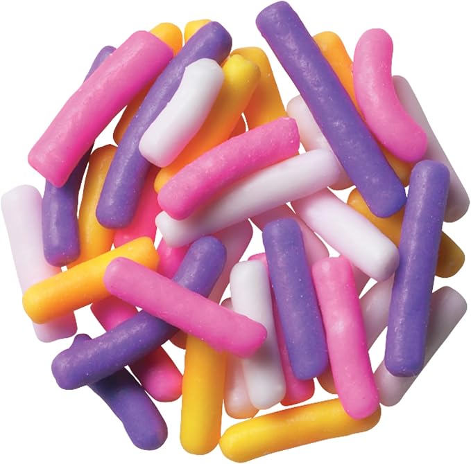 DecoPac Pastel Rainbow Sprinkles | Extra Large 26oz Pack | Cake Sprinkle Mix, Fancy Sprinkles For Cake Decorating, Handheld Container, Candy Sprinkles, Spring Cake Sprinkles - Pink, Purple, Yellow & White