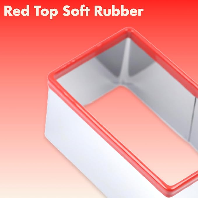 3 Pcs Rectangle Cookie Cutter Set, Food-Grade Stainless Steel, Large Biscuit Cutter, Sandwich Cutter Shapes for Kids, 3" 4" 5"