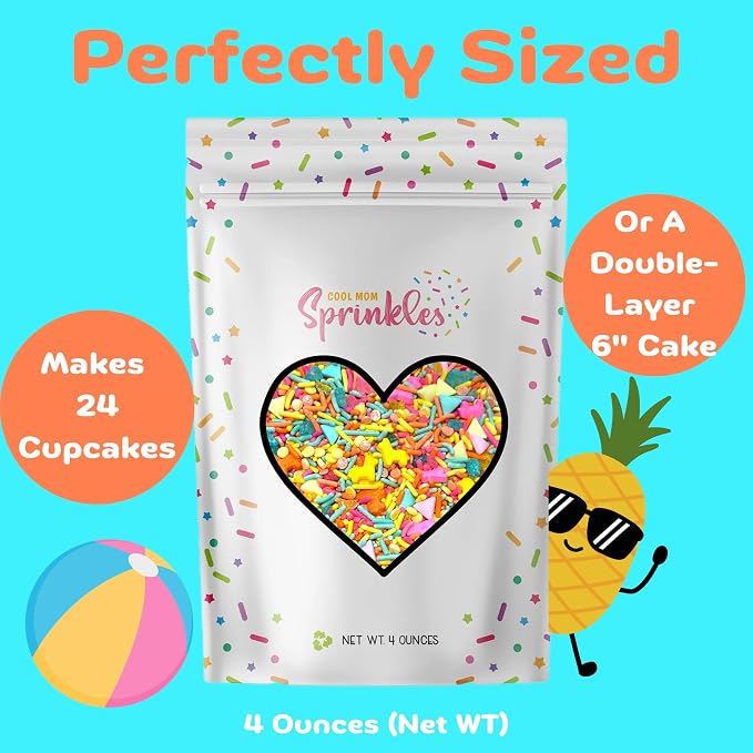 COOL MOM SPRINKLES Pinata Sprinkles (4 oz.) – Llama Themed Birthday Sprinkles for Decorating Cakes, Cupcakes, Cookies & Desserts – Mixed in the USA/Gluten-Free