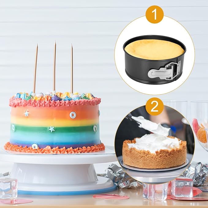 4pcs 6 inch springform pan,spring form pan for cheesecake with a detachable bottom,cake molds suitable for baking kitchens(black)