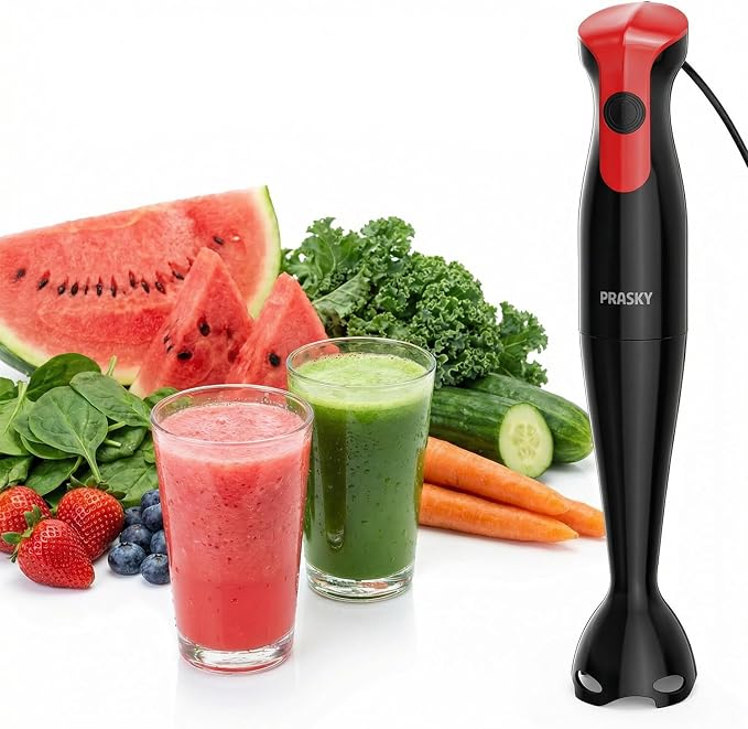 Immersion Blender Handheld, 250W Electric Stick Mixer for Smoothies, Black | Ergonomic Handle, High-Performamce Motor, 304 Food Grade, Baby Food, Milkshake, Sauce, Easy to clean, Kitchen Helper, Cooking