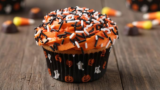 NCS Cincinnati Game Day Orange, Black & White Jimmies Edible Sprinkles – Cupcake, Cake & Cookie Decorations, 7 oz