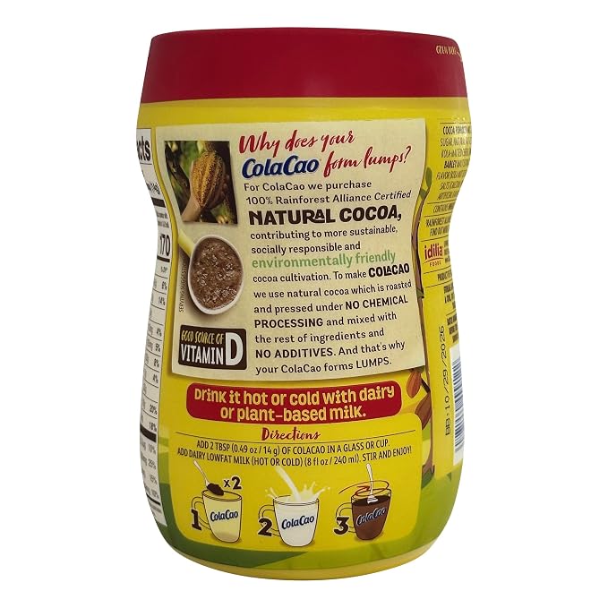 Cola Cao Cocoa Powder Mix 2 PACKS 13.8 oz (390 g) per unit. Colacao chocolate drink mix. Colacao original España. Natural Cocoa with no additives. (2)