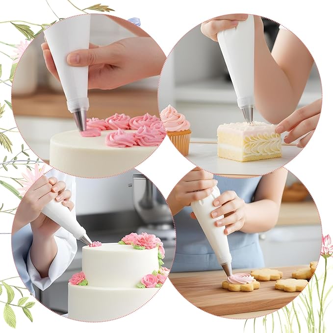 6 Pack 24 Inch Reusable Piping Pastry Bags Large Canvas Cake Decorating Bags with Plastic Coating for Frosting, Icing, Cupcakes, Cookies