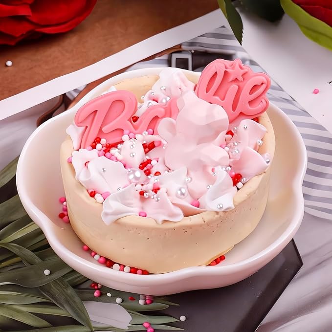 Valentine Nonpareils Sprinkles - 2mm Red Pink White Mini Edible Pearls, White Pink Sprinkles for Cake Decorating, Cupcake, Cookie, Baking, Donuts, Ice Cream Toppings 130g/4.58oz
