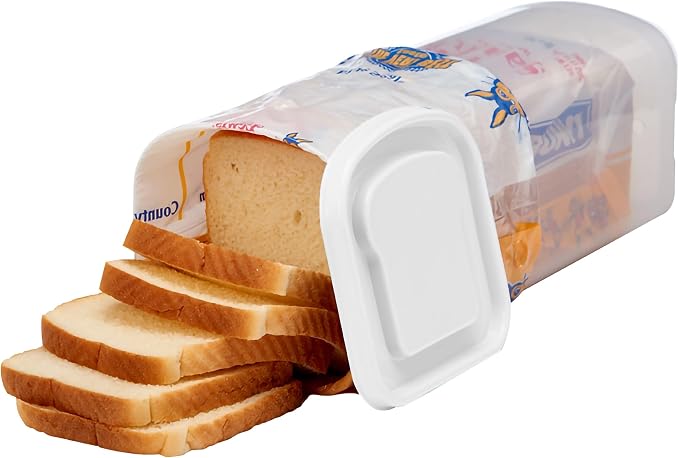 Buddeez Bread Buddy Bread Box - Keep Your Loaf Fresh - Storage Container Holds 1.5 lb. Sandwich Size Loaf - White Lid, Pack of 1