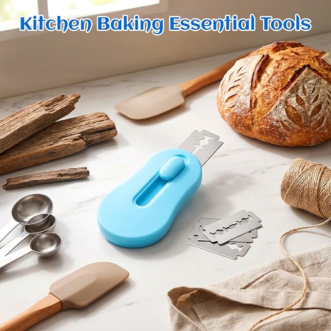 Dough Scoring Tool Bread Lame Sourdough Scoring Tool 6 Razor Blade | Extractable & Magnetic Bread Lame Upgraded Sourdough Knife for Homemade Baking Includes