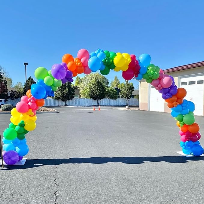 YMSZ Rainbow Colorful Balloons Arch Kit, 136pcs Red Blue Green Yellow Party Balloons with Different Size for Birthday, Baby Shower, Anniversary Party Decorations