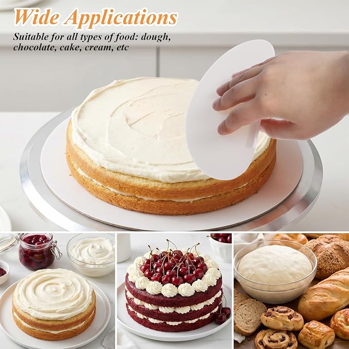 3 Pcs Bowl Dough Scraper, Silicone Dough Scraper Flexible Curved Pastry Scrapers Bench Scrapers for Baking Food Bread