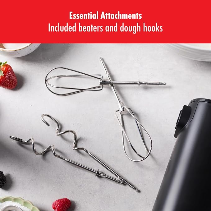 ZWILLING Xtend Cordless Hand Mixer Set – 3-Speed Electric Hand Mixer with Beaters and Dough Hooks – Powerful, Quiet, Energy-Efficient – Long Battery Life – Baking and Cooking Essentials